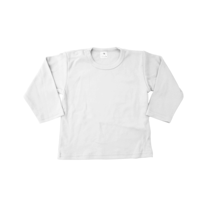 Merkloos uni shirt lange mouw