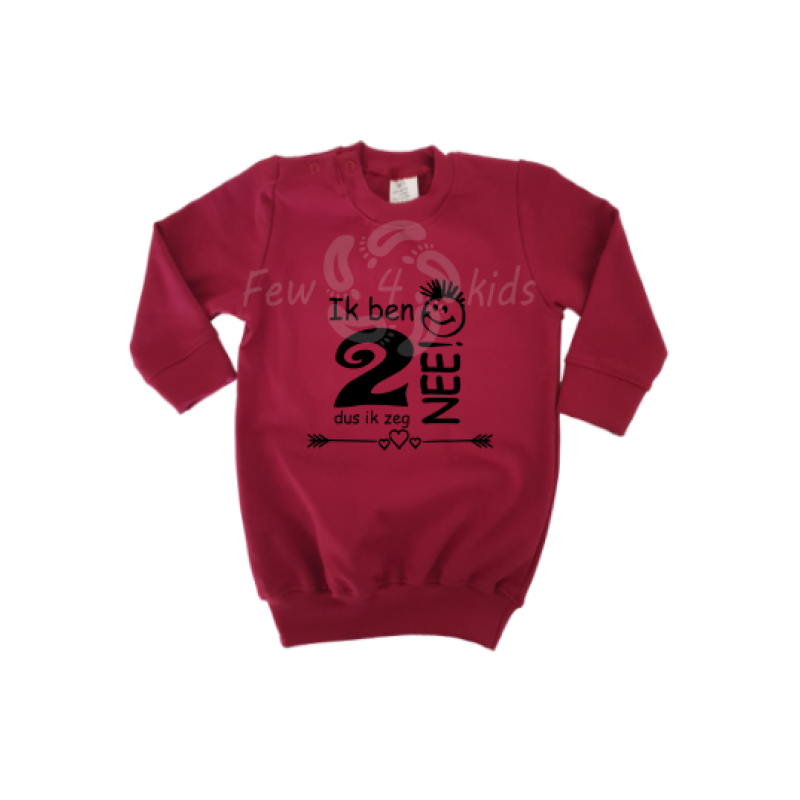 Ik ben 2 dus ik zeg nee Sweaterjurk