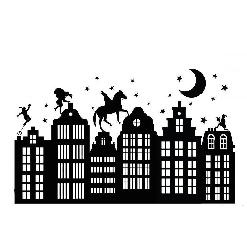 Sinterklaas met grachtenhuisjes 