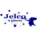 Raamsticker geboorte silhouet jongen