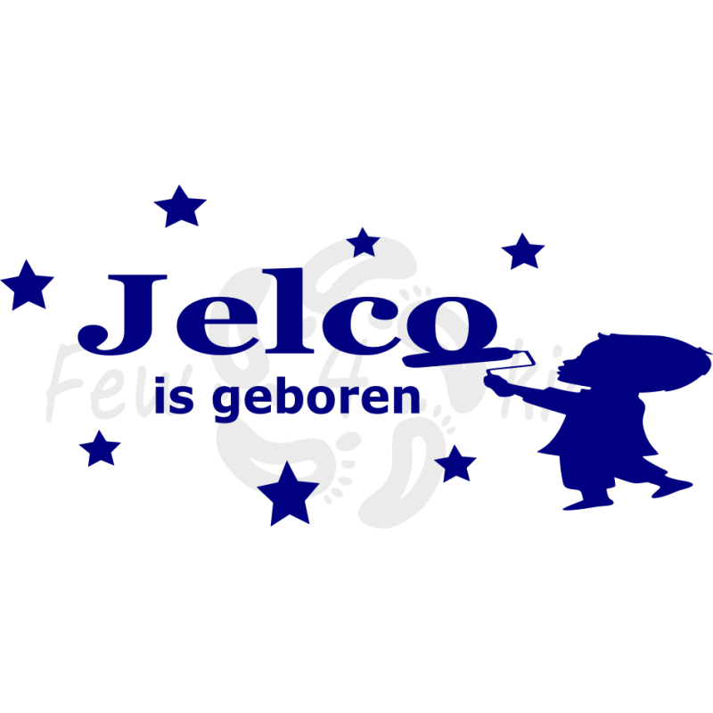 Raamsticker geboorte silhouet jongen