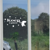 Raamsticker geboorte silhouet jongen