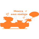 Raamsticker geboorte baby meisje