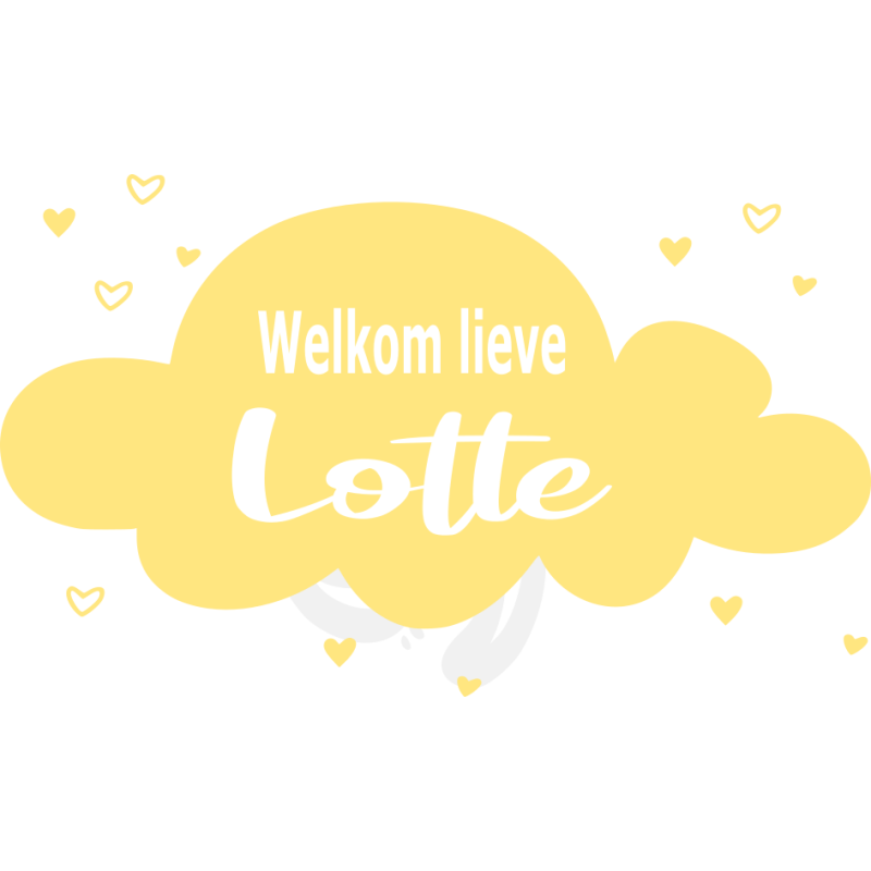 Raamsticker geboorte baby wolk