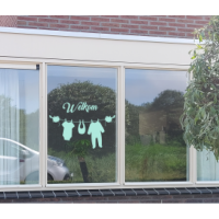 raamsticker geboorte baby waslijn