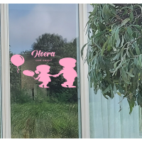 Raamsticker geboorte hoera zusje