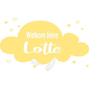 Raamsticker geboorte baby wolk