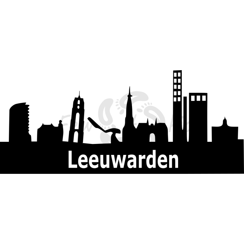 Cityshape Leeuwarden autosticker