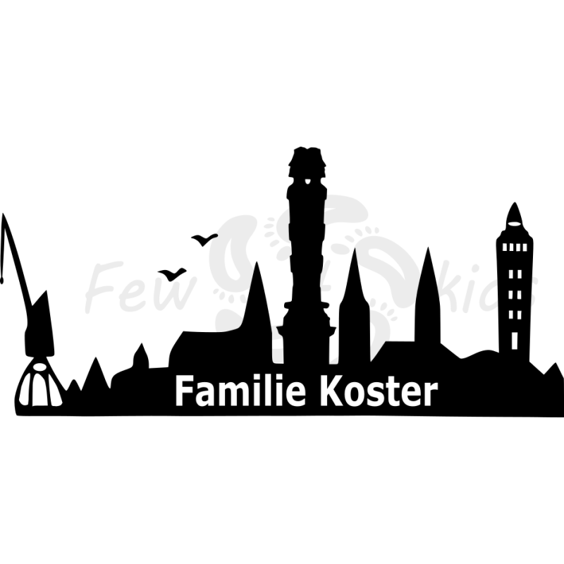 Voordeur sticker Skyline Harlingen